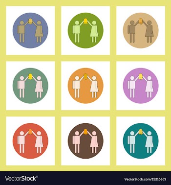 Flat icons set of back to school concept on vector image