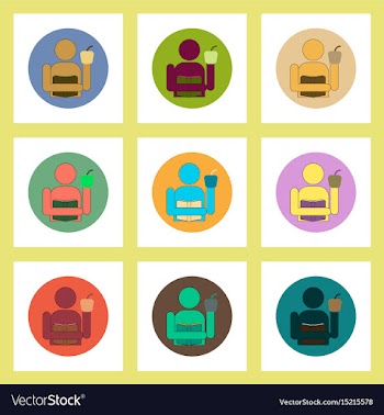 Flat icons set of back to school concept on vector image