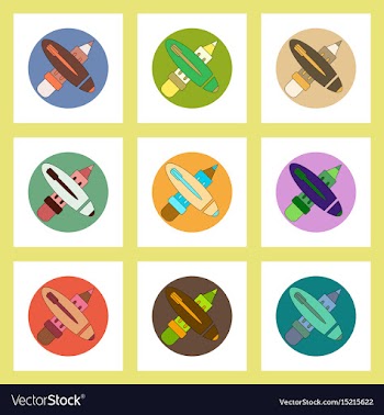 Flat icons set of back to school concept on vector image