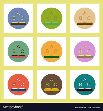 Flat icons set of back to school concept on vector image