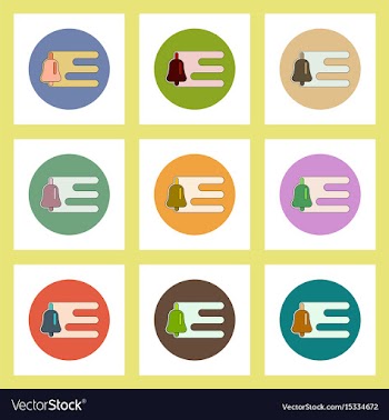 Flat icons set of back to school concept on vector image