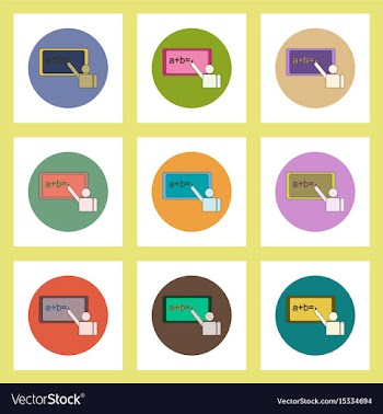 Flat icons set of back to school concept on vector image