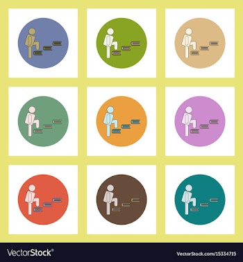 Flat icons set of back to school concept on vector image