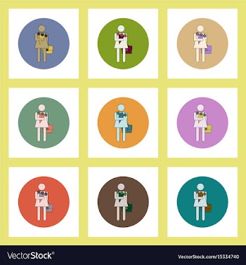 Flat icons set of back to school concept on vector image