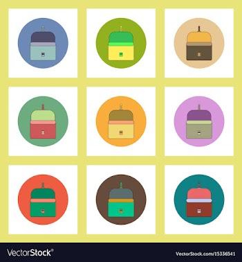 Flat icons set of back to school concept on vector image