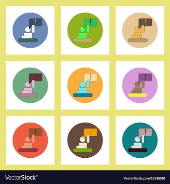 Flat icons set of back to school concept on vector image