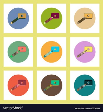 Flat icons set of back to school concept on vector image