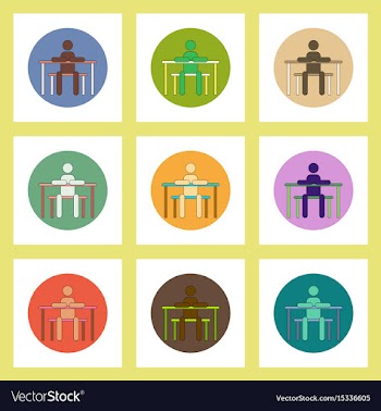 Flat icons set of back to school concept on vector image