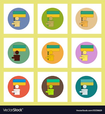 Flat icons set of back to school concept on vector image