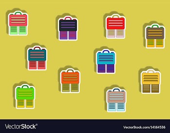 Flat icons set of briefcase and documents concept vector image