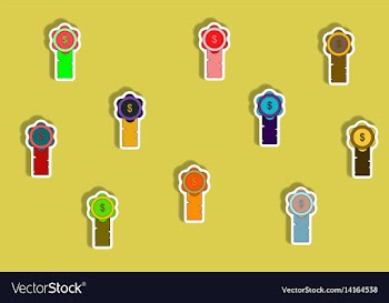 Flat icons set of certificatev concept in paper vector image