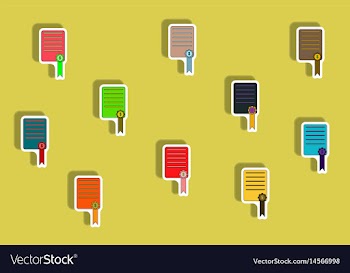 Flat icons set of certificatev concept in paper vector image