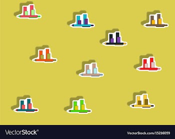 Flat icons set of column chart and pen concept in vector image