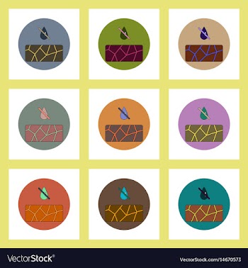 Flat icons set of cracked earth and drought vector image