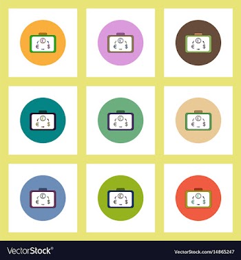 Flat icons set of currency exchange on whiteboard vector image