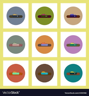 Flat icons set of drought and fish concept on vector image