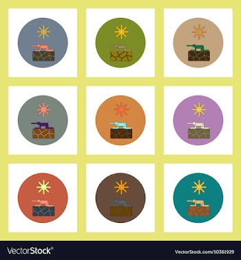 Flat icons set of drought and thirsty man concept vector image