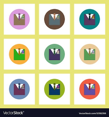 Flat icons set of financial voucher in pocket vector image