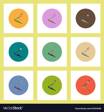 Flat icons set of progress statistics and baseball vector image