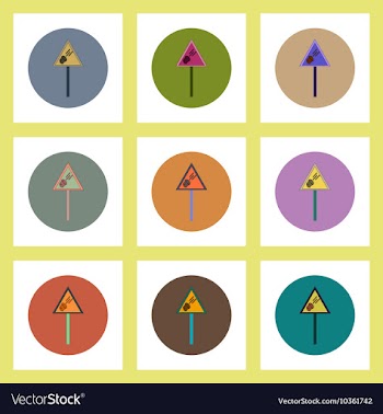 Flat icons set of space meteorite sign concept on vector image