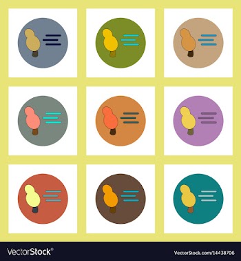 Flat icons set of storm and tree concept on vector image