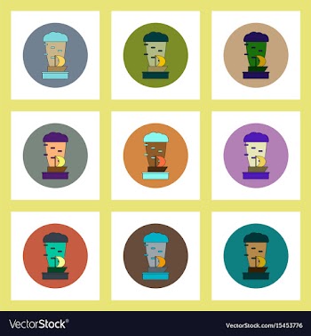 Flat icons set of tornado and boat concept on vector image