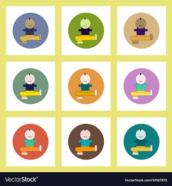 Flat icons set of ukrainian cossack dancing on vector image