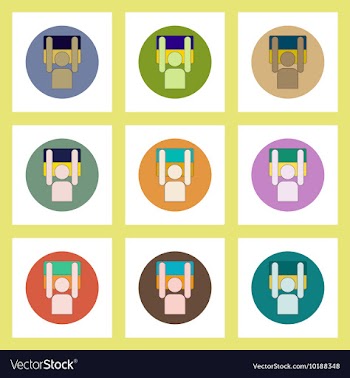 Flat icons set of Ukrainian Independence Day vector image
