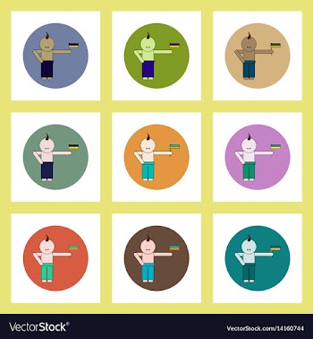 Flat icons set of ukrainian independence day vector image