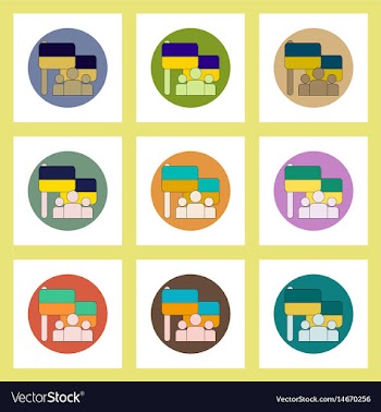 Flat icons set of ukrainian independence day vector image
