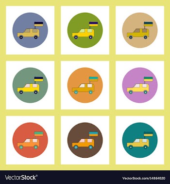 Flat icons set of ukrainian independence day vector image