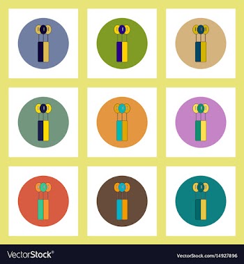 Flat icons set of ukrainian independence day vector image