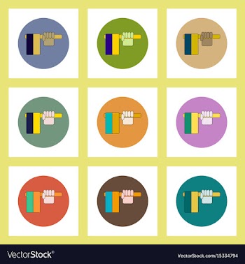 Flat icons set of ukrainian independence day vector image