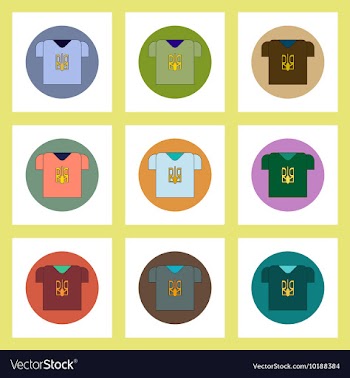 Flat icons set of Ukrainian national items concept vector image