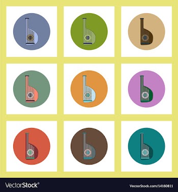 Flat icons set of ukrainian national items concept vector image