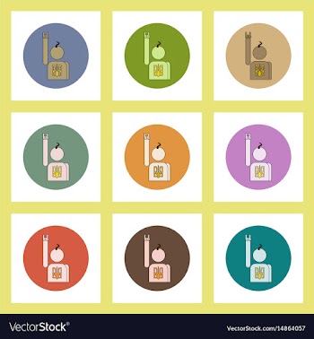Flat icons set of ukrainian national items concept vector image