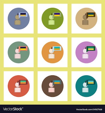 Flat icons set of ukrainian national items concept vector image