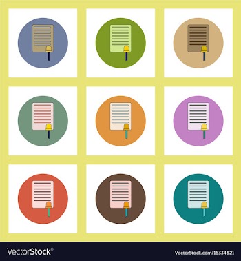 Flat icons set of ukrainian national items concept vector image