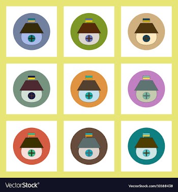 Flat icons set of Ukrainian patriotism items vector image