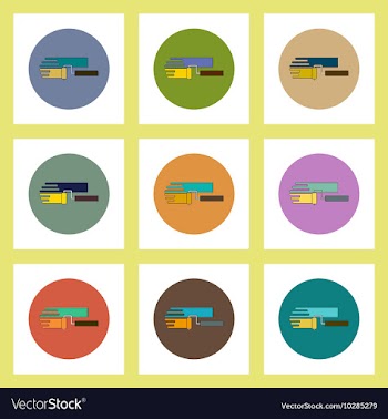 Flat icons set of Ukrainian patriotism items vector image