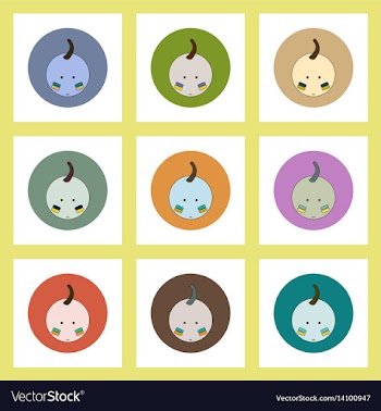 Flat icons set of ukrainian patriotism items vector image