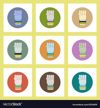 Flat icons set of ukrainian patriotism items vector image