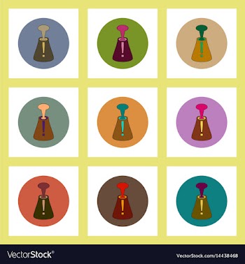 Flat icons set of volcano explosion and vector image