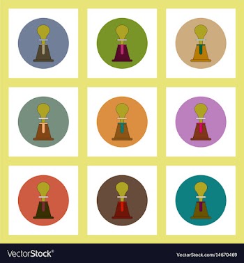 Flat icons set of volcano explosion concept on vector image