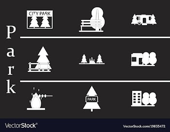 Flat icons set parks vector image