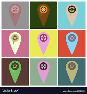 Flat icons set pointer cinema vector image
