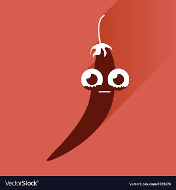 Flat icons with long shadow chilli pepper vector image