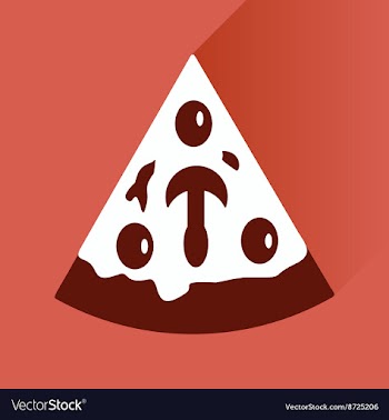 Flat icons with long shadow pizza slice vector image
