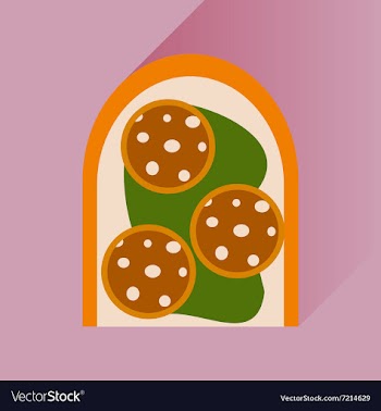Flat icons with long shadow sausage sandwich vector image