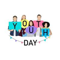 Flat illustration international youth day design isolated on white background Free Vector